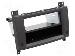 Radio frame; Mercedes; 2 DIN; black/rubber-touch