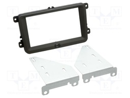 Radio frame; Seat,VW,Škoda; 2 DIN; black/rubber-touch
