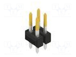 Connector: pin strips; pin header; male; PIN: 4; 2.54mm; THT; 2x2