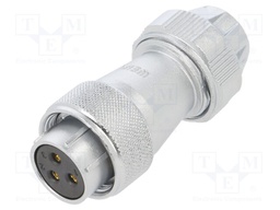 WF20; plug; female; PIN: 3; IP67; 9÷10.5mm; 25A; soldering; for cable