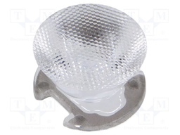 LED lens; Øout: 26mm; 18°; Mounting: glue; H: 14.85mm