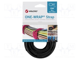 Tape: hook and loop; W: 20mm; L: 330mm; black; Package: reel