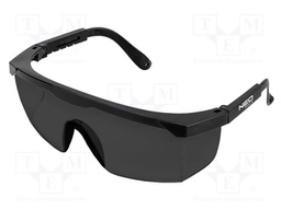 Safety spectacles; Lens: darkened; Resistance to: UV rays
