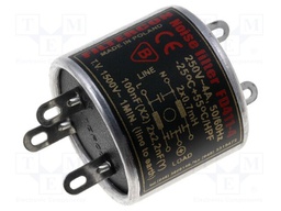 Filter: anti-interference; mains; Cx: 100nF; Cy: 2.2nF; 0.5mH; 250V