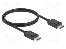 Cable; DisplayPort plug,both sides; DisplayPort 2.1; 1m; black