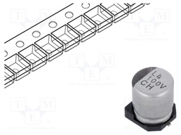 Capacitor: electrolytic; SMD; 100uF; 35VDC; Ø6.3x7.7mm; ±20%; 2000h