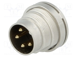 Connector: M16; male; for panel mounting,front side nut,screwed