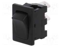 ROCKER; SPST; Pos: 2; OFF-ON; 10A/250VAC; 10A/28VDC; black; none