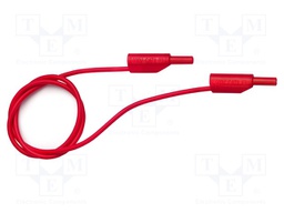 Test lead; 10A; 2mm banana plug-2mm banana plug; insulated; red