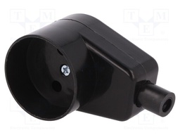 Connector: AC supply; socket; Layout: 2P; Type: round; black; 250VAC
