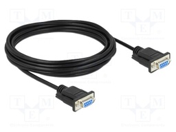 Cable; D-Sub 9pin socket,both sides; PVC; Len: 5m; black