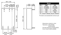 Converter: DC/DC; 20W; Uin: 18÷75V; Uout: 5VDC; Uout2: -5VDC; 1,6"x1"