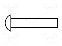 Rivet; copper; Rivet diam:4mm; L.rivet:6mm; BN:126; DIN:660