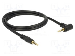 Cable; Jack 3,5mm 4pin plug,Jack 3.5mm 4pin angled plug; 1m