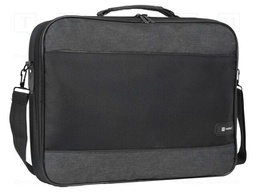 Laptop bag; dark grey,black; poliester 600D; 16"