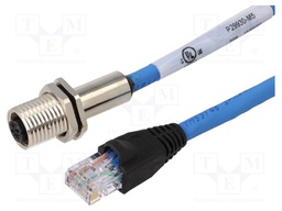 Adapter; M12 female,RJ45 plug; D code-Ethernet; PIN: 4; IP65; 5m