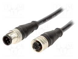 Cable: for sensors/automation; PIN: 4; M12-M12; 1m; plug; plug; 250V