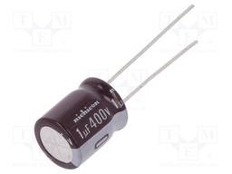 Capacitor: electrolytic; low impedance; THT; 1uF; 400VDC; ±20%