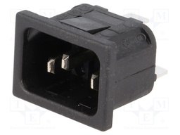 Connector: AC supply; socket; male; 10A; 250VAC; IEC 60320; C14 (E)