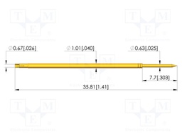 Test needle; Spring compression: 4.3mm; 6.35mm; 3A; steel; needle