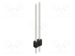 Connector: pin strips; pin header; male; PIN: 2; 1.27mm; THT; 1x2