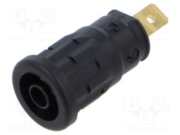 Connector: 4mm banana; socket; 24A; 1kV; black; gold-plated; 32mm