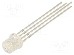 LED; RGB; 5mm; 140°; Front: flat; 2.1÷2.6VDC,2.9÷3.4VDC; -30÷85°C