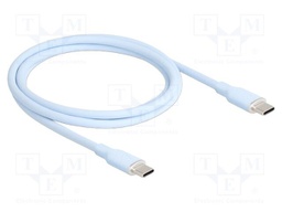 Cable; USB 2.0; USB C plug,both sides; gold-plated; 1m; blue; 60W