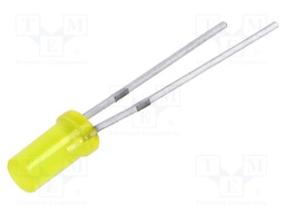 LED; 3mm; yellow; 25mcd; 120°; Front: convex
