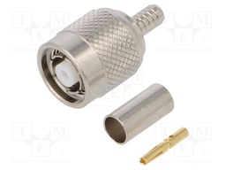 Plug; RP-TNC; reverse,female; straight; 50Ω; crimped; for cable