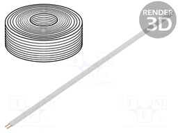 Wire: ribbon; stranded; 2x0,08mm2; white; 5m