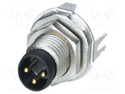 Connector: M8; male; PIN: 3; 4A; 48V; IP67; straight; shielded; socket