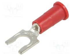 Fork terminal; M4,5; Ø: 4.98mm; crimped; for cable; insulated; red