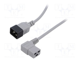 Cable; 3x1.5mm2; IEC C19 female angled,IEC C20 male; PVC; 5m