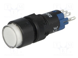 Switch: push-button; Pos: 2; SPDT; 0.5A/250VAC; 1A/24VDC; white