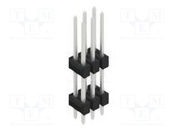 Connector: pin strips; pin header; male; PIN: 6; 2.54mm; THT; 2x3