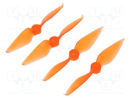 Propeller; orange; Pcs: 4; Kit: 2x CW + 2x CCW; Number of blades: 3