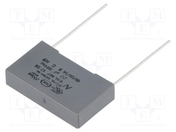 Capacitor: polypropylene; X2; 220nF; 22.5mm; ±10%; 26.5x6x15mm