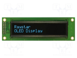 Display: OLED; alphanumeric; 20x2; Dim: 116x37x9.8mm; blue; PIN: 16