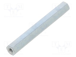 Screwed spacer sleeve; Int.thread: M2,5; 40mm; hexagonal; steel