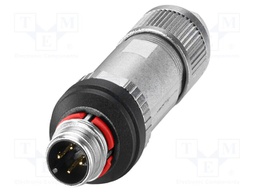 Connector: M12; plug; PIN: 4; 48V; straight; IP65; push-lock; A code