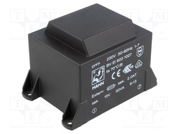 Transformer: encapsulated; 30VA; 230VAC; 15V; 2000mA; Mounting: PCB