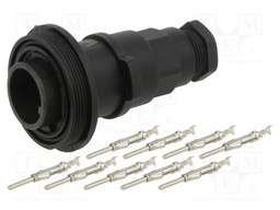 Connector: circular; plug; male; PIN: 9; 5A; 150V; with contacts