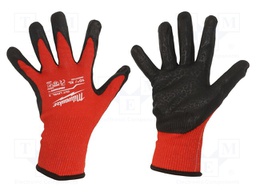 Protective gloves; Size: 10,XL; black/red; Resistance to: cutting