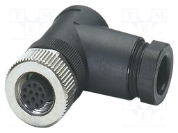 Connector: M12; plug; PIN: 12; 30V; angled; IP67; soldering; A code