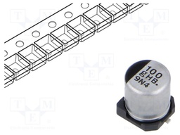 Capacitor: electrolytic; SMD; 100uF; 4VDC; Ø5x5.8mm; ±20%; 2000h
