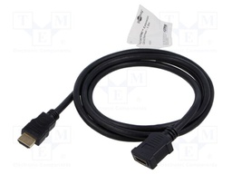Cable; HDMI socket,HDMI plug; PVC; 1.5m; black; HDCP 2.2,HDMI 2.1