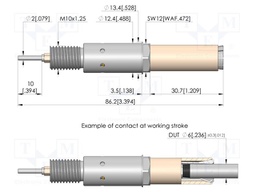 Test needle; Spring compression: 4mm; 5.5mm; 100A; CuBe; Ø: 11mm