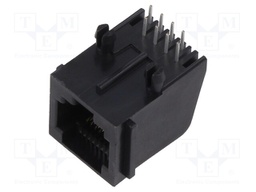 Socket; RJ45; PIN: 8; Layout: 8p8c; THT; angled