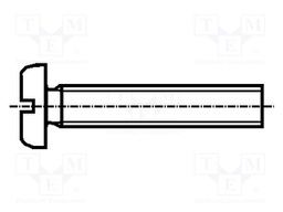 Screw; M6x40; DIN: 85A; Head: cheese head; slotted; polyamide